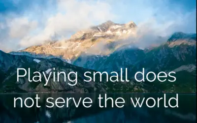 Playing small does not serve the world